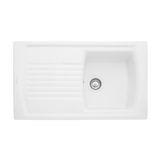 Rangemaster Tenby Single Bowl Reversible Inset Sink White 850 x 500mm