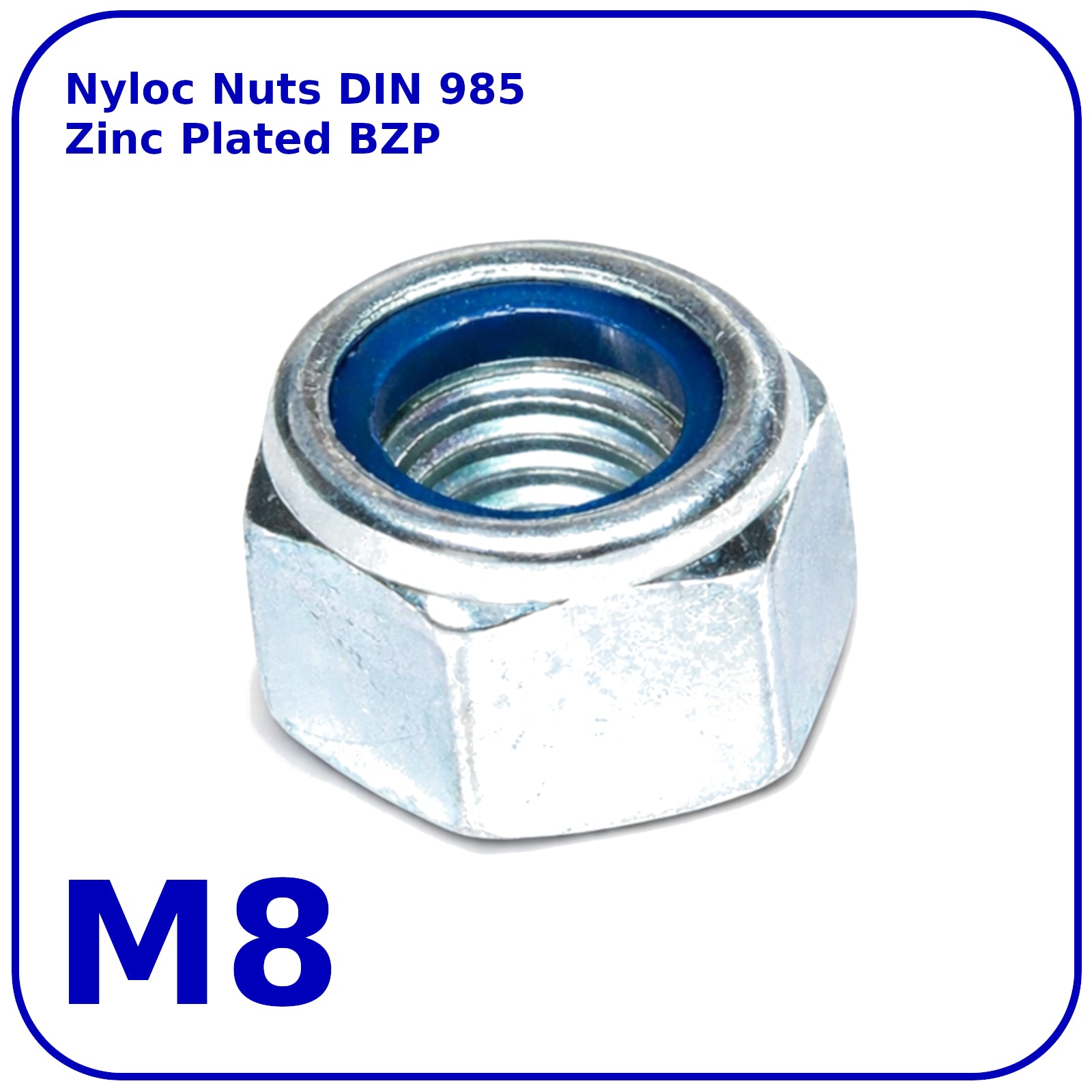 M8 NUTS NYLON INSERT DIN 985