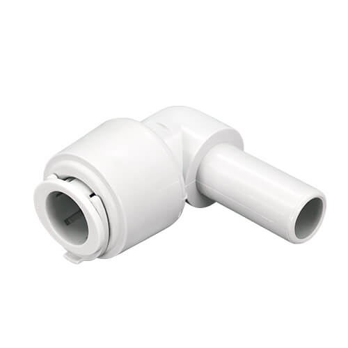 FloPlast Flofit+ Push Fit Stem Elbow - 15mm - Pack of 5