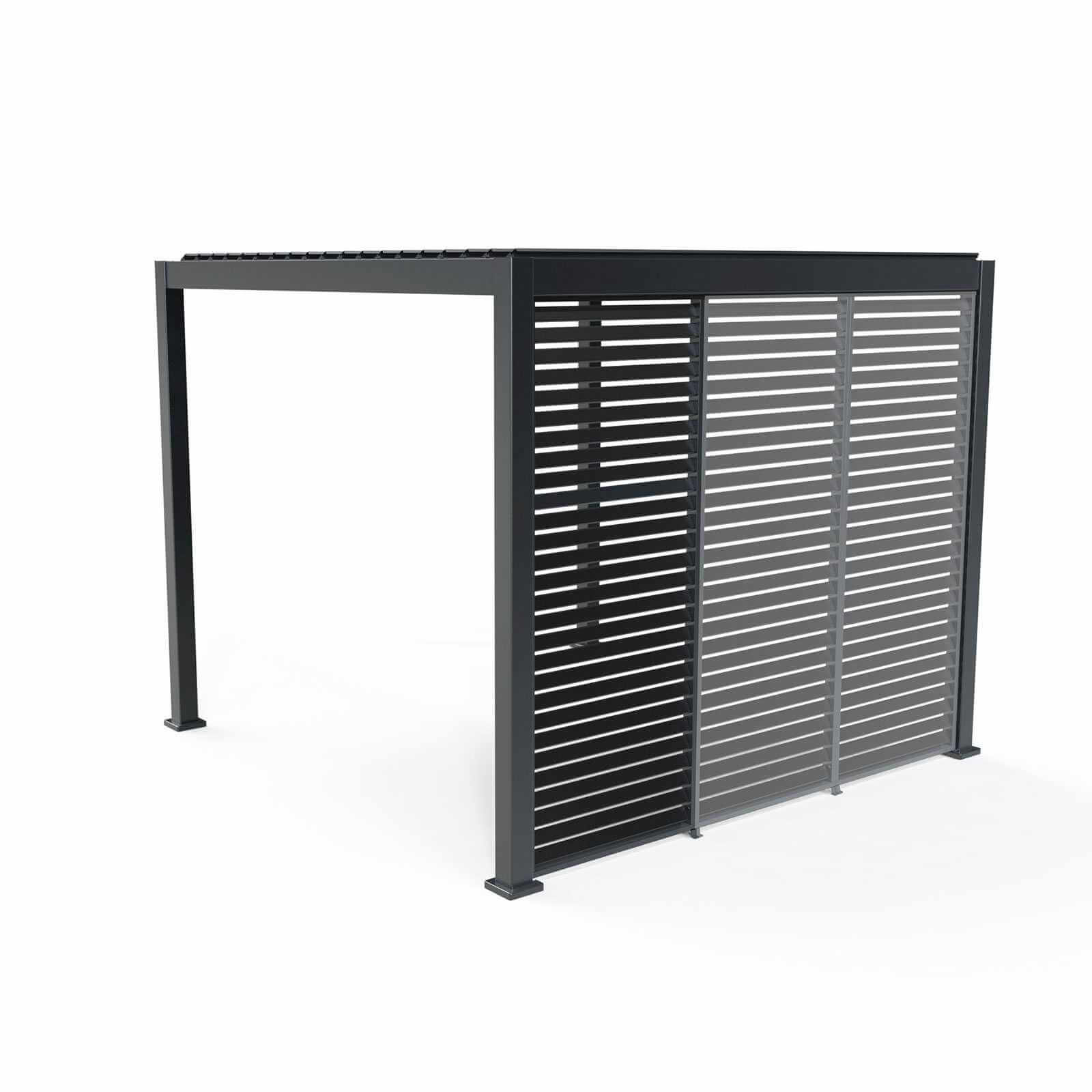 1.33M NOVA TITAN Aluminium Pergola FIXED WALL - GREY
