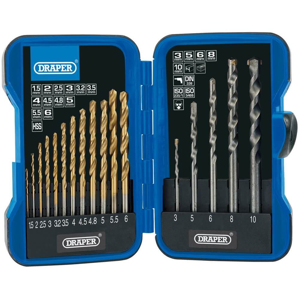 Draper 18551 Metric Combined Hss And Masonry Drill Bit Set (17 Piece) per set