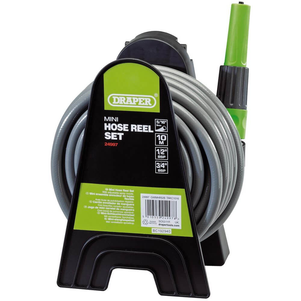 Draper 24997 Mini Hose Reel Set 8Mm Bore 10M per set 1