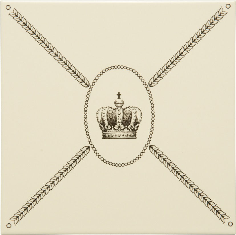 Original Style Artworks Cartouche with Sovereign Crown Charcoal Grey on County White