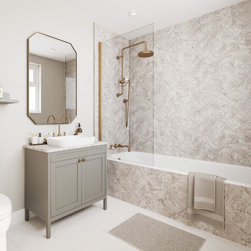 Laminate Wall Panel Square Edge - 1210mm x 2420mm x 11mm Bianco Marble