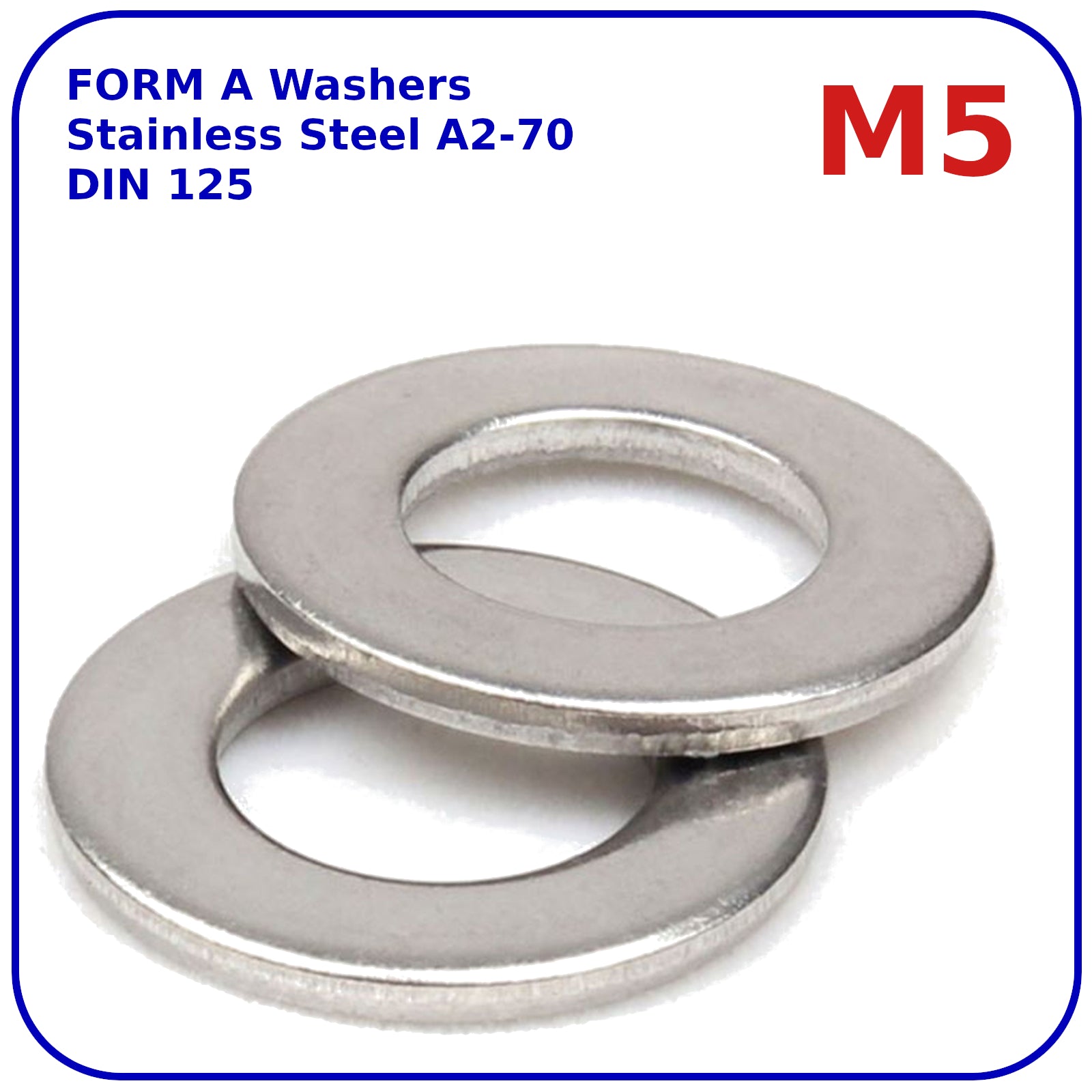 M5 Form A Washers Stainless Steel A2 DIN 125
