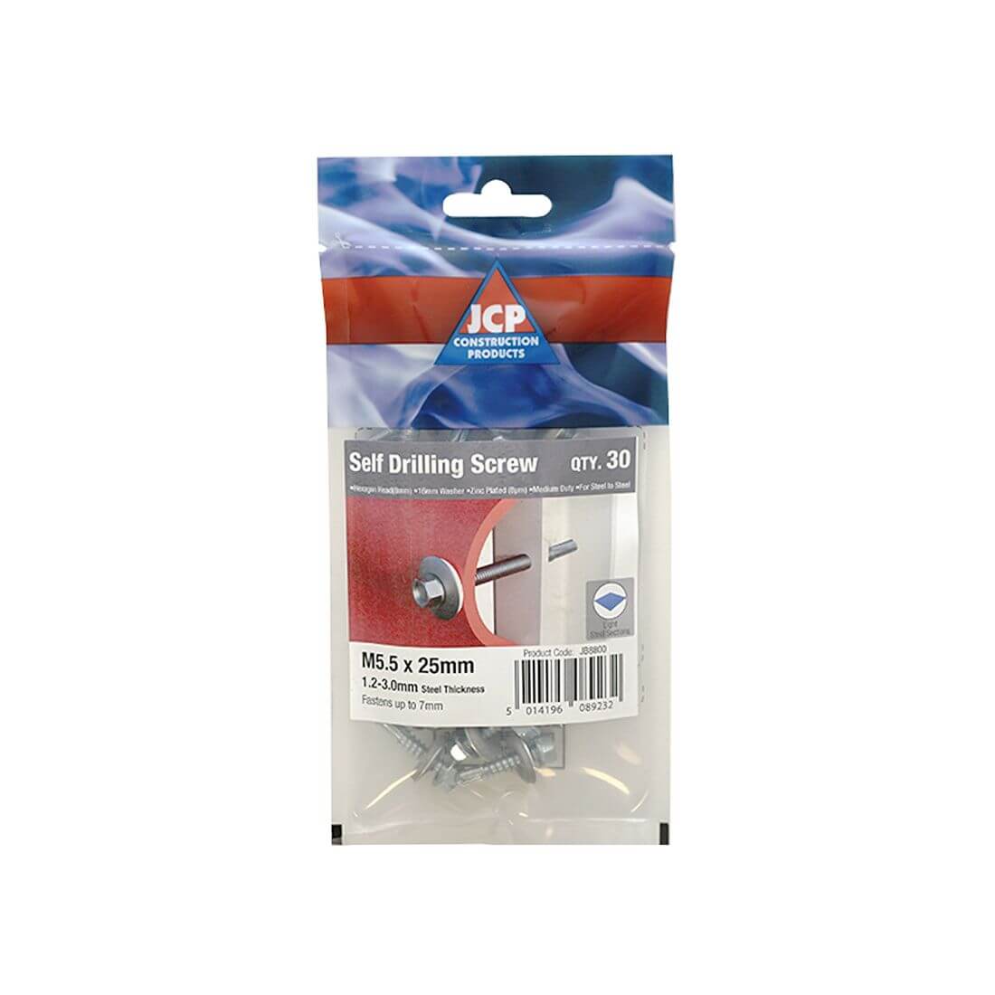Metalfix Self-Drilling Screws Light Section DIN 7504K 16mm Washer BZP