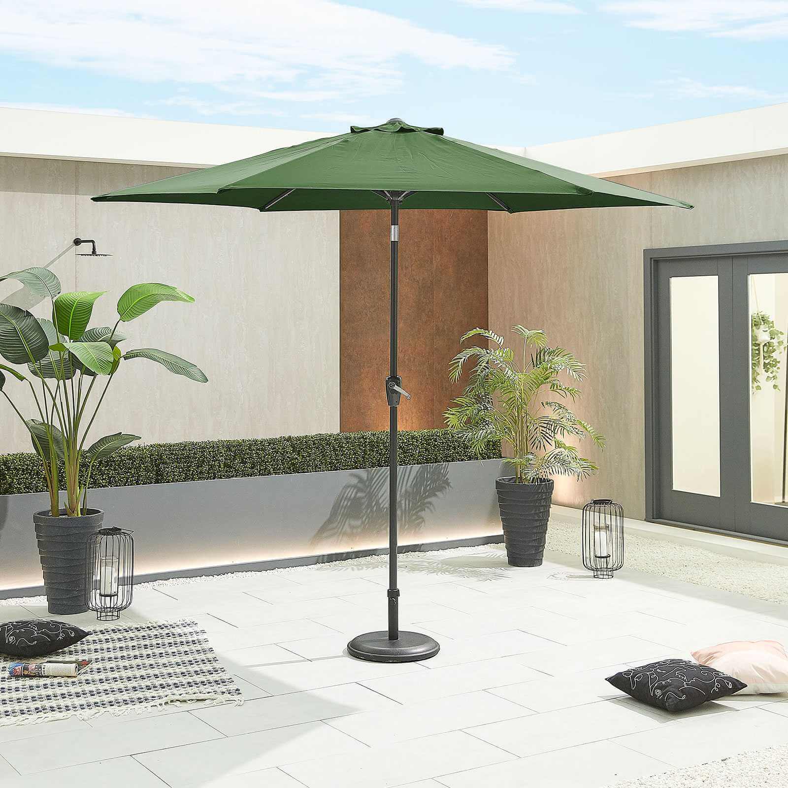 3M Round Aluminium Parasol Grey Frame - COLOUR OPTIONS