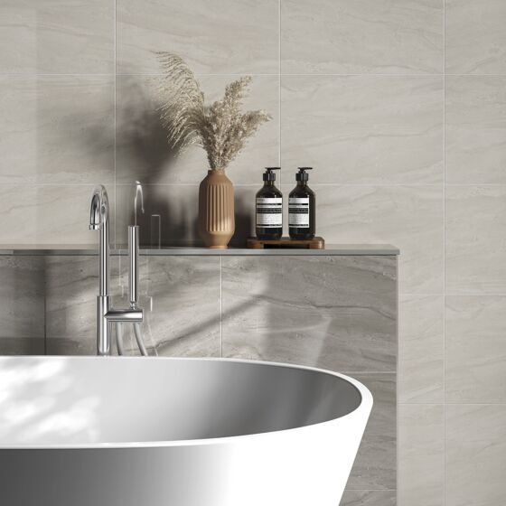 Etta Steel Gloss Ceramic Wall Tile 30x45cm