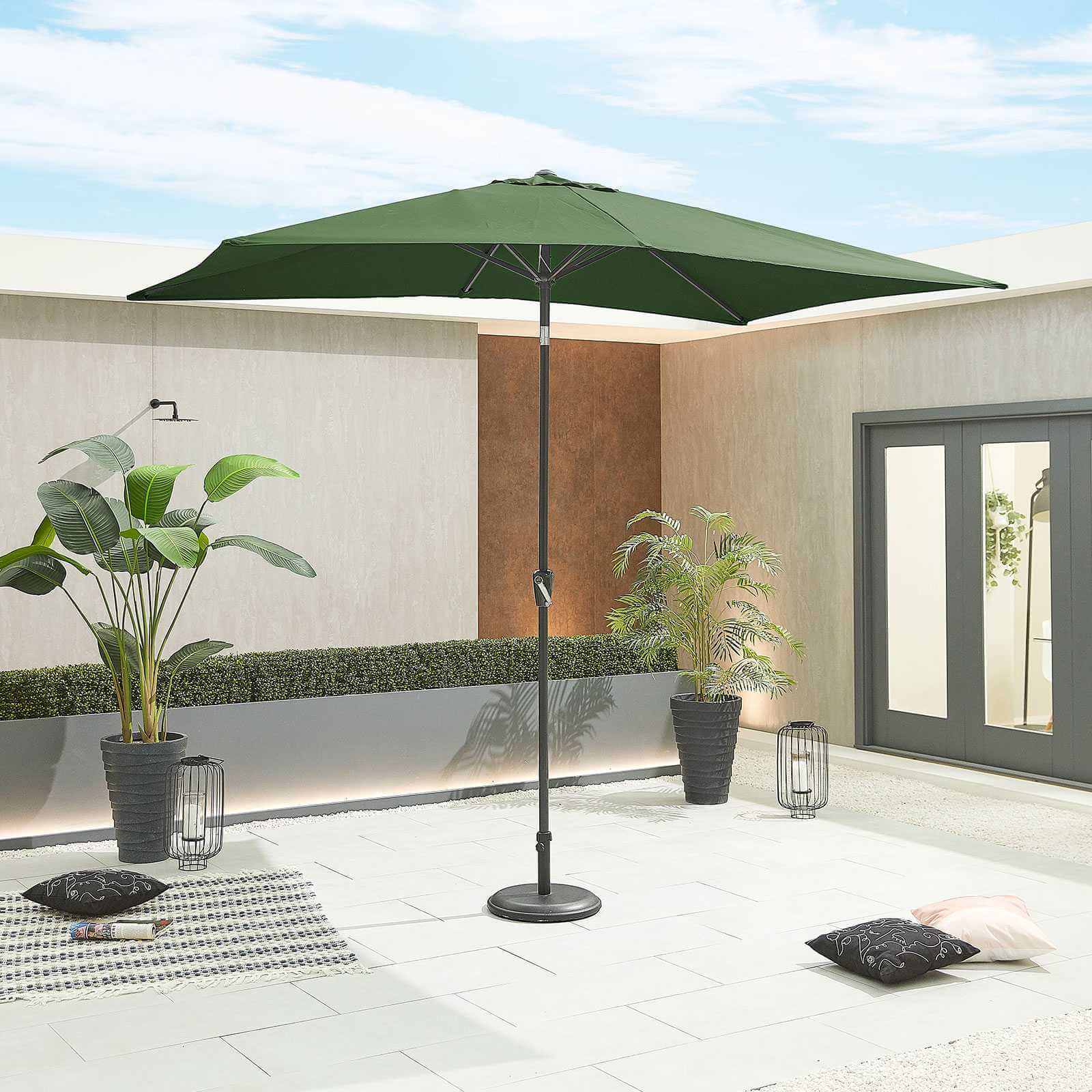3M x 2M Rectangle Aluminium Parasol Grey Frame