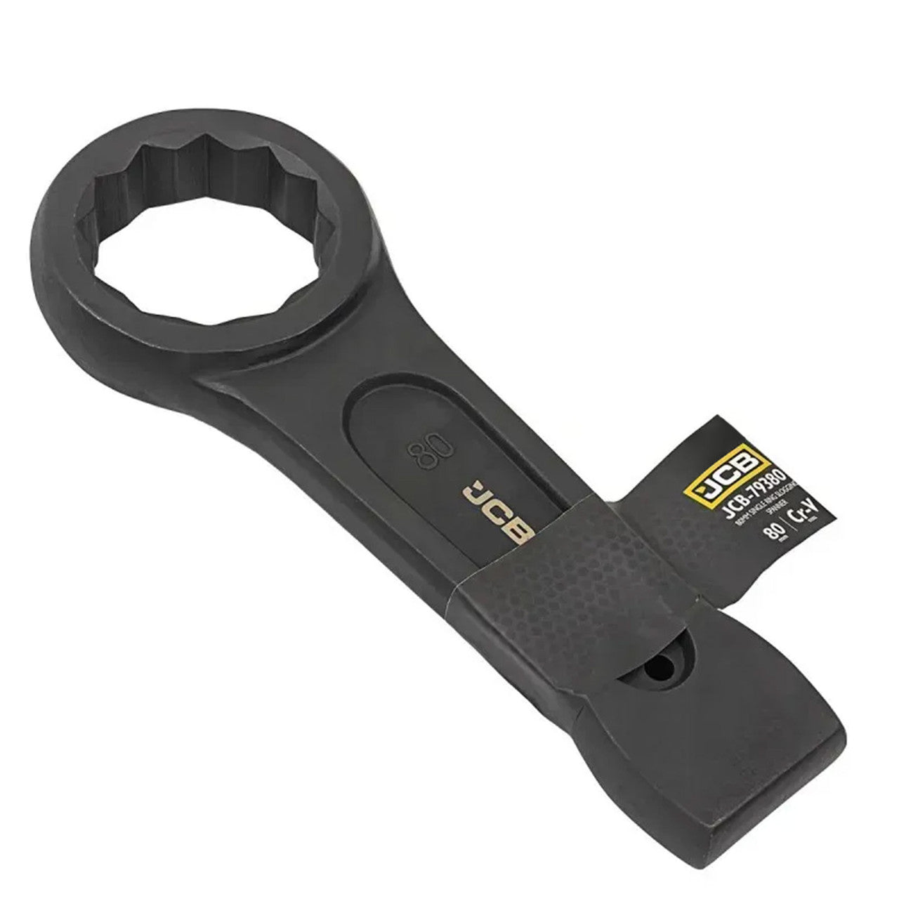 JCB 80mm Single Ring Slogging Spanner, Cr-V Steel | JCB-79380