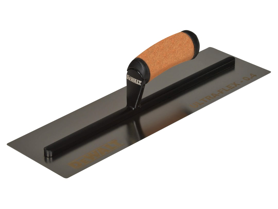 DEWALT Drywall 0.4mm FLEX Stainless Steel Flat Trowel, Leather Handle 16in EU 2-993