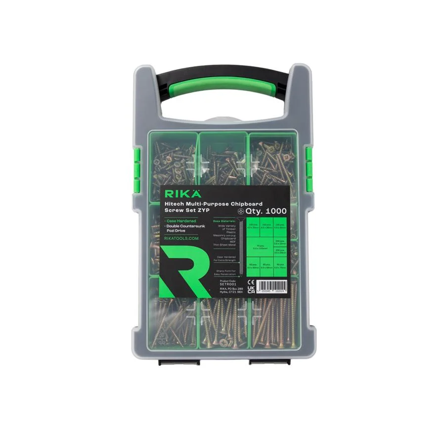 Rika Hitech Multi-Purpose Chipboard Screw Set ZYP (1000pcs)