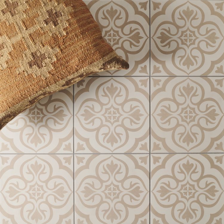 Original Style Odyssey Grande Knightshayes Taupe on Chalk Tile 30x30cm