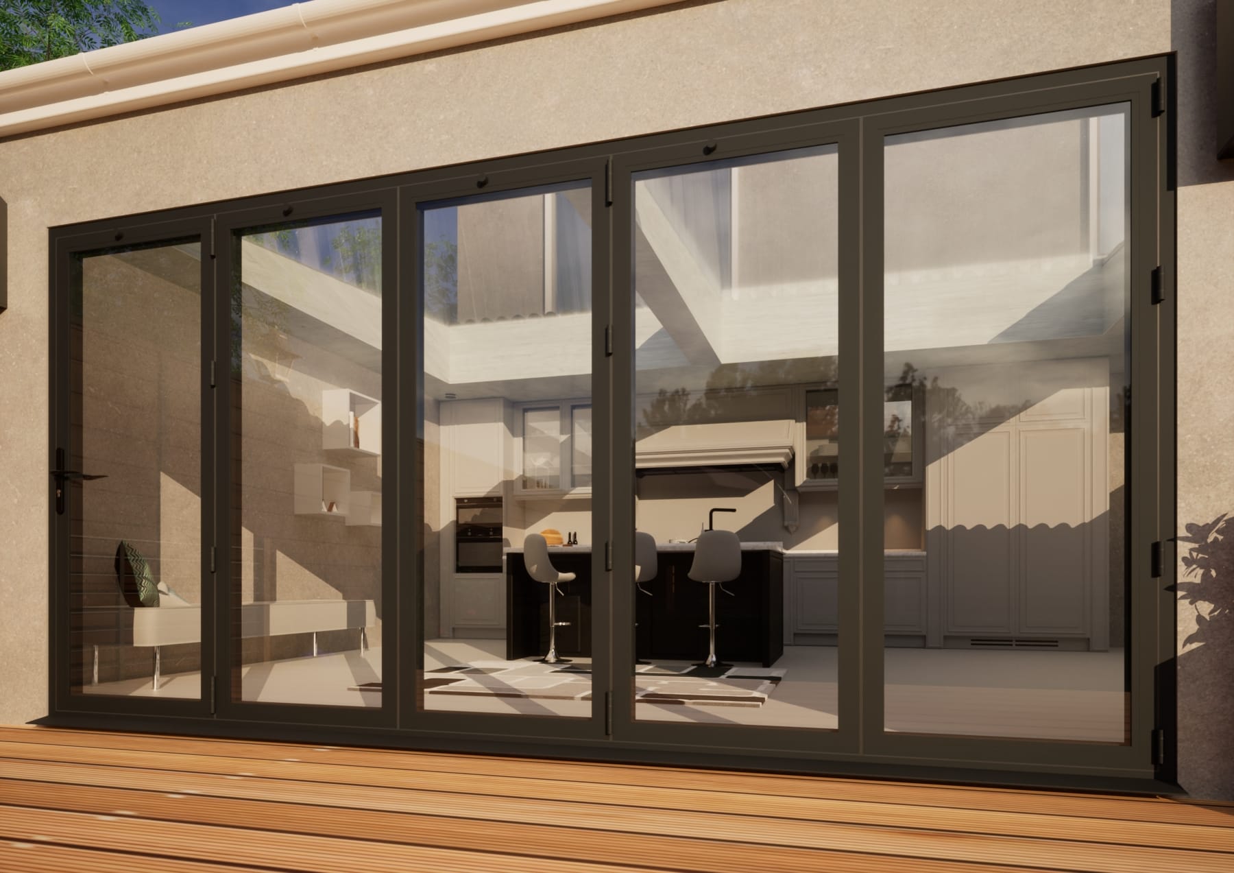Aluminium Bifold Door - 4200mm Anthracite Grey - 5 Right
