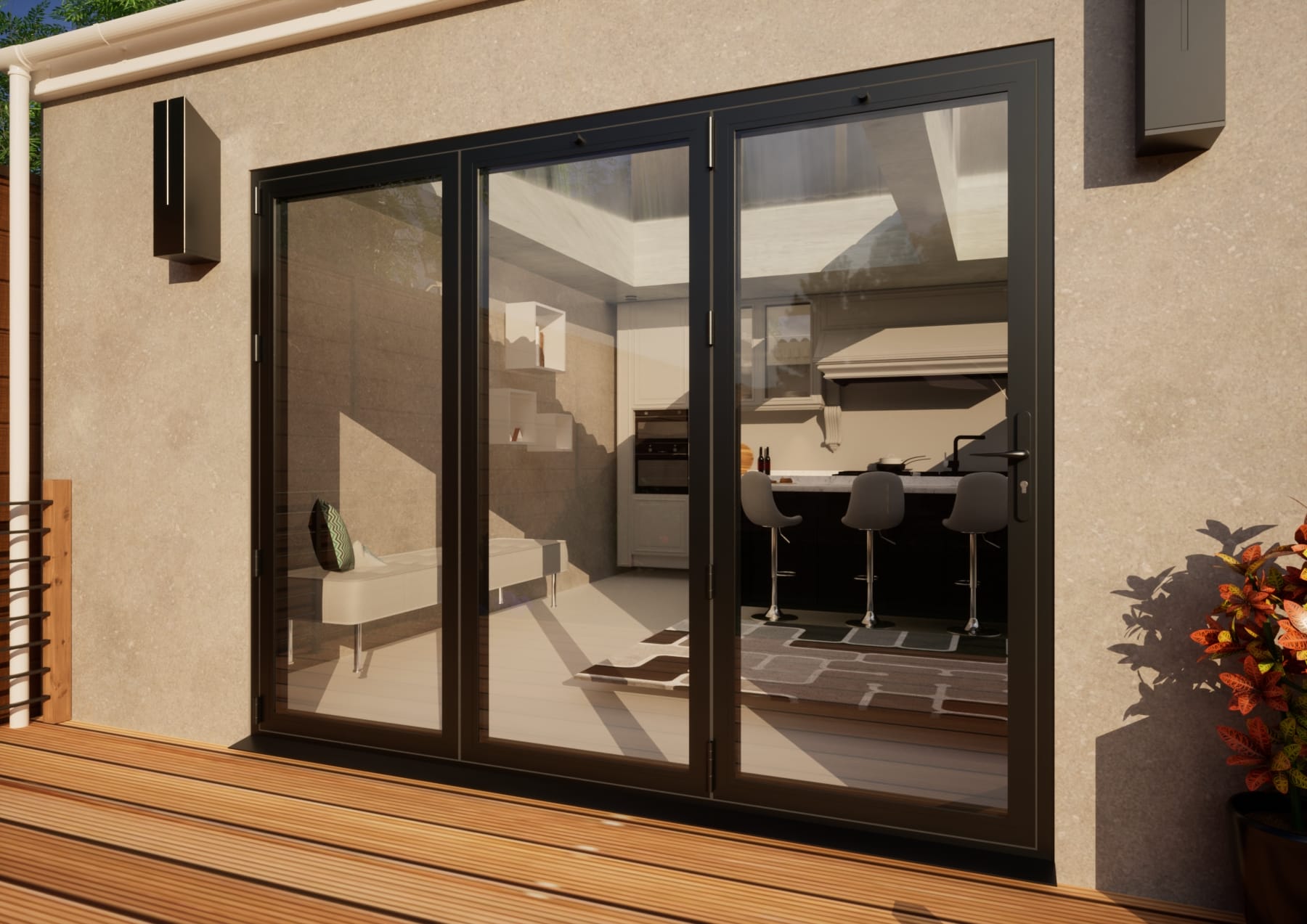 Aluminium Bifold Door - 2700mm Anthracite Grey - 3 Left