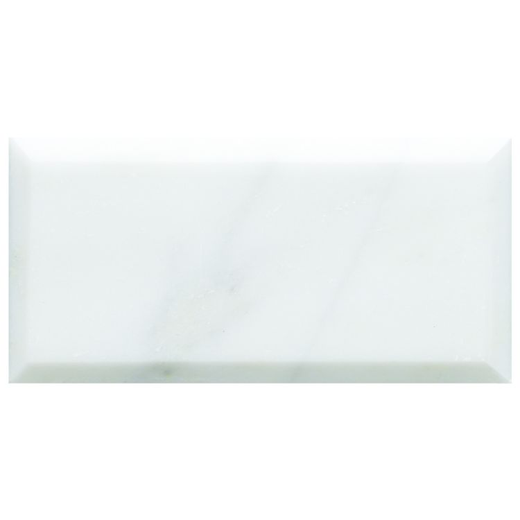 Original Style Earthworks Viano White Honed & Bevelled Marble Tile 7x15cm