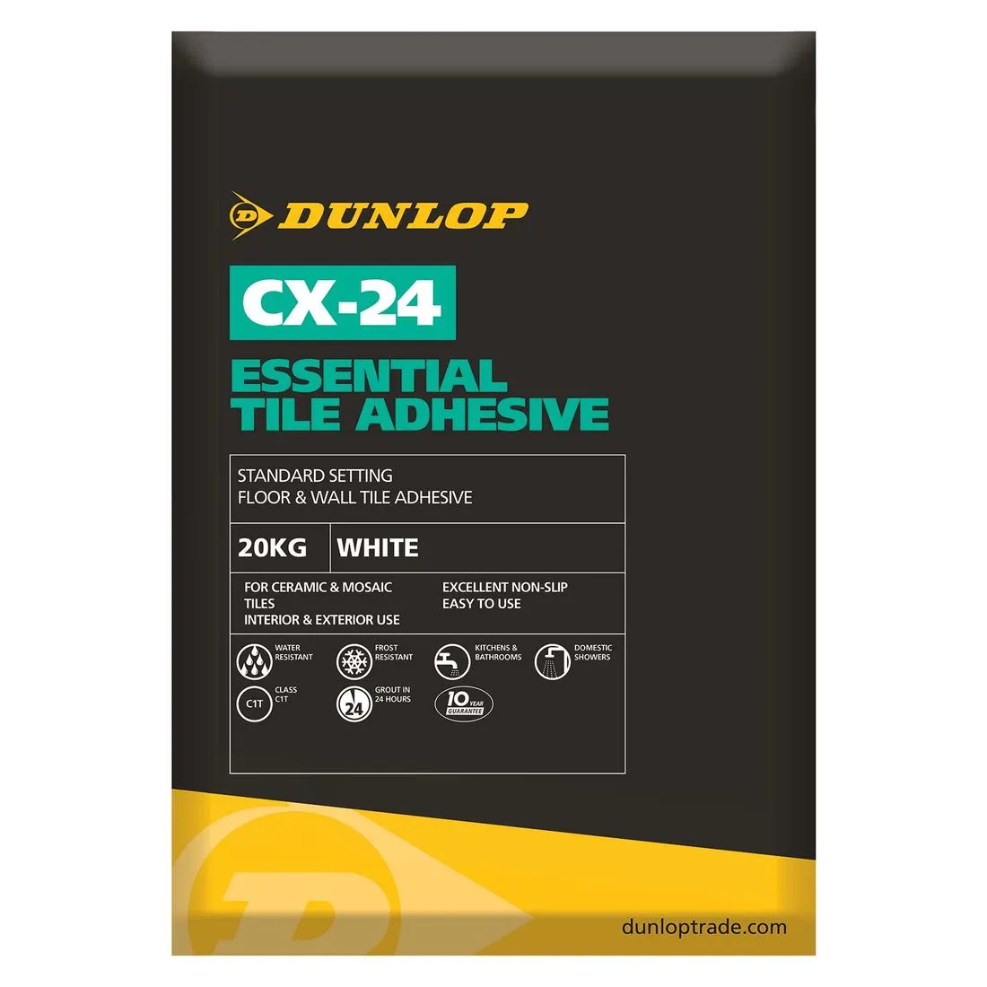 Dunlop Cx-24 Essential Tile Adhesive White 20Kg