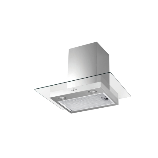 Benchmarx Stainless Steel Square Glass Chimney Hood With Push Button Controls & LED Lights NVMD600NX, 600x1160x600mm
