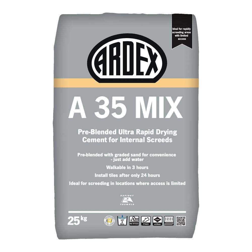 Ardex A 35 Mix Pre-Blended Ultra Rapid Drying Screed - 25kg