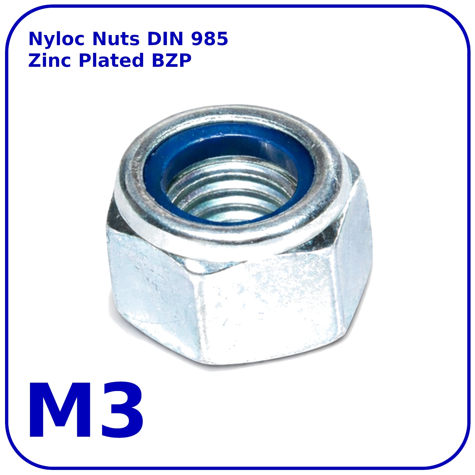 M3 NUTS NYLON INSERT DIN 985