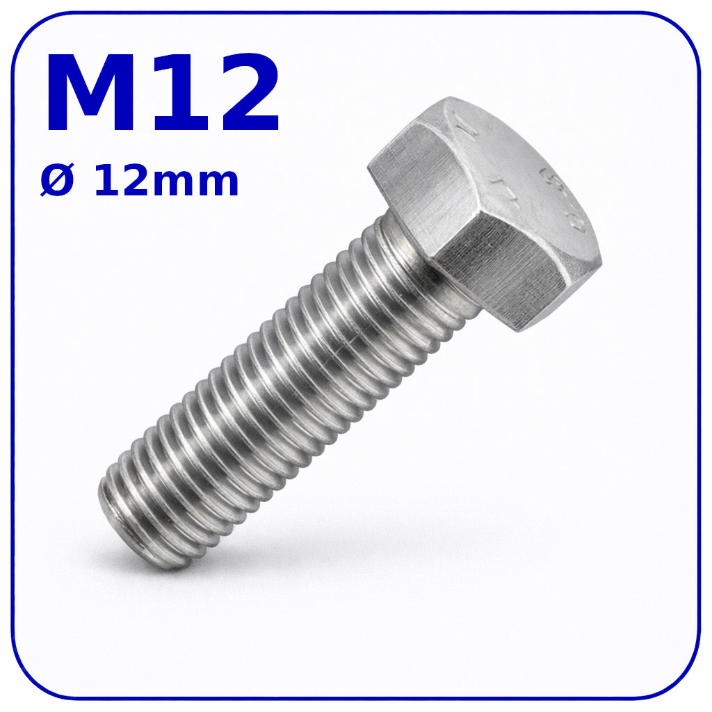 M12 HEX HEAD SETSCREWS FULLY THREADED DIN 933
