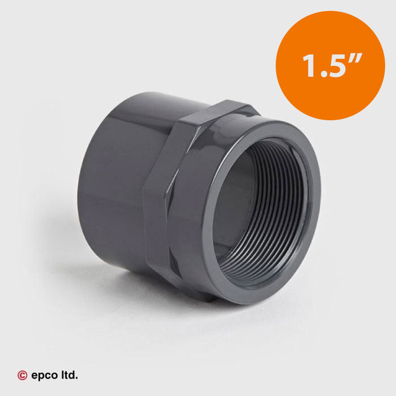 1 1/2" U-PVC Plain x Threaded Socket