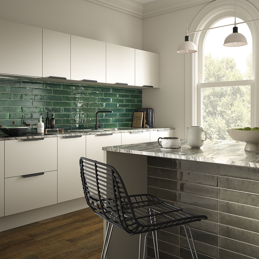 Hope Green Gloss Ceramic Wall Tile 7.5x30cm