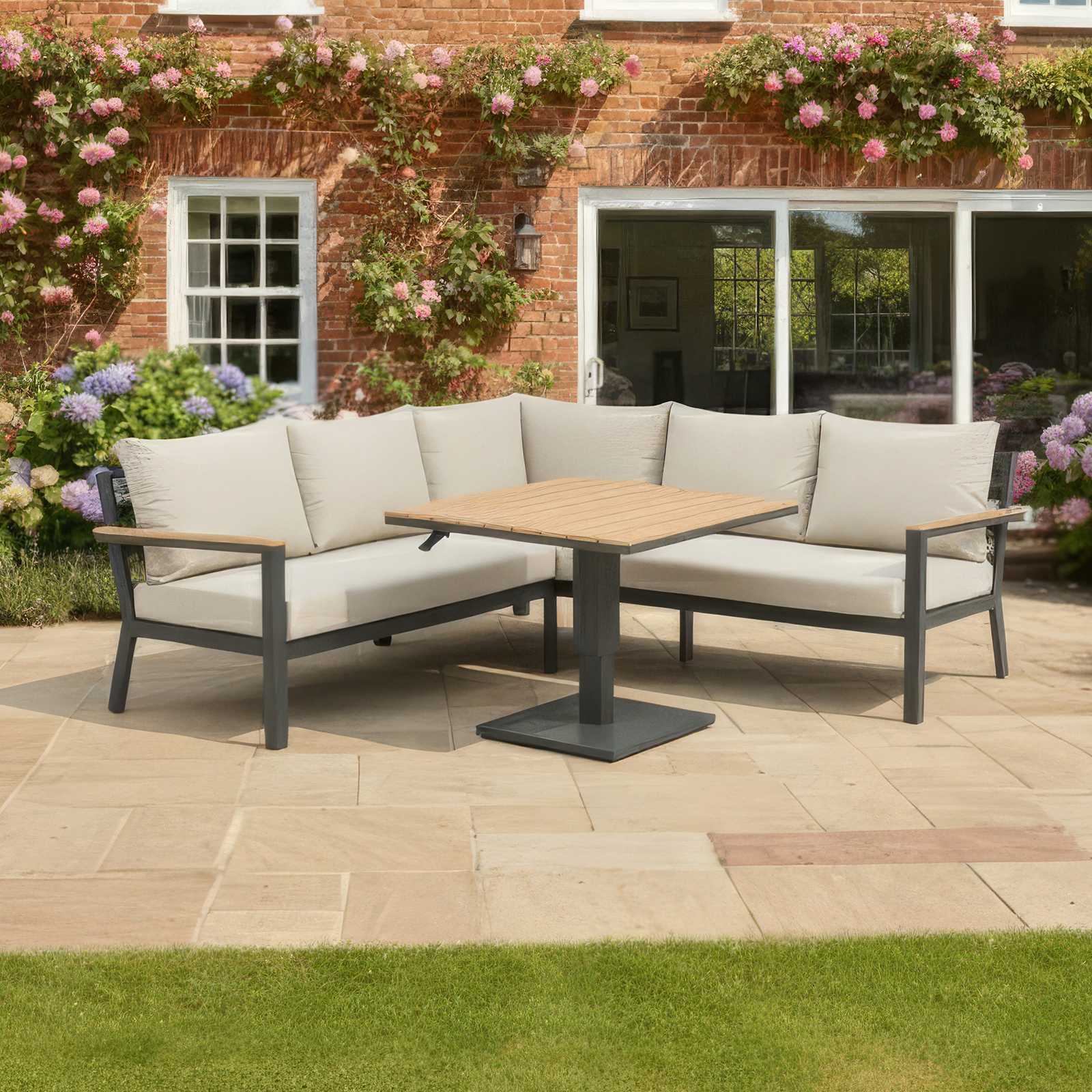 Nova - Heidi Corner Sofa Lounge Dining Set with Square Rising Table