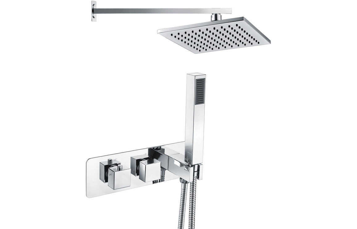 Lyra Shower Pack One - Two Outlet Twin Shower Valve with Handset & ABS Overhead
