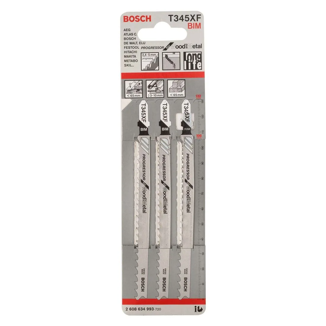 Blades Jigsaw For Metal Progressor T345Xf 3Pk Bosch