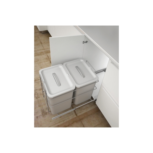 Bottom Mounted Pull Out Bin for Hinged Doors (400mm)
