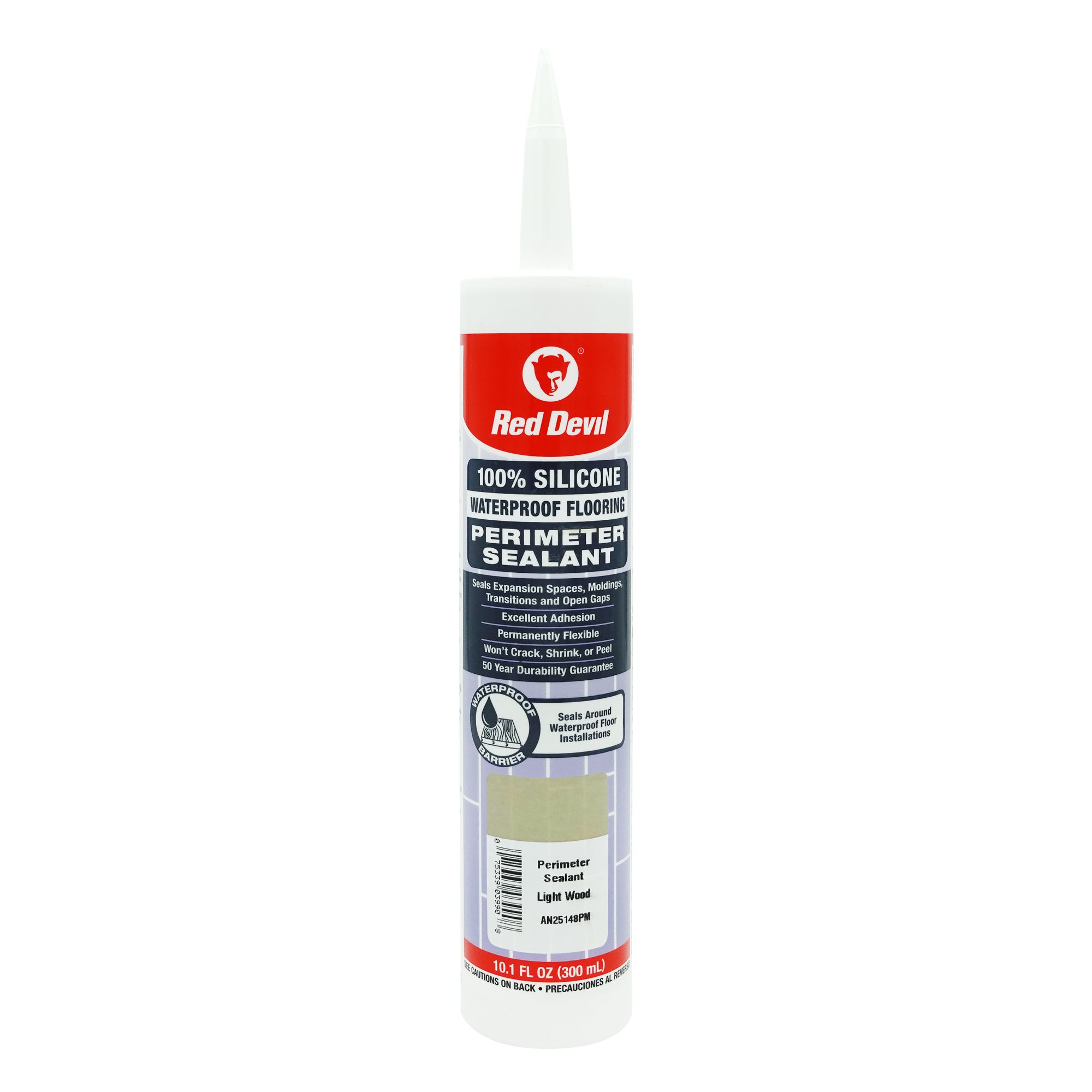 Red Devil 100% Silicone Perimeter Sealant 10.1 fl. oz (300 mL) Cartridge Light Wood