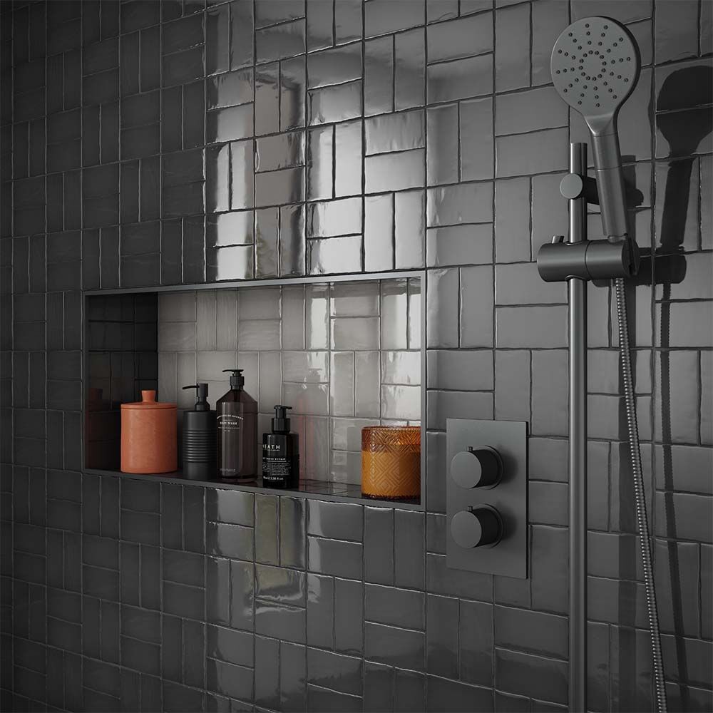 Clay Smoke Ceramic Glazed Wall Tile 7x13cm