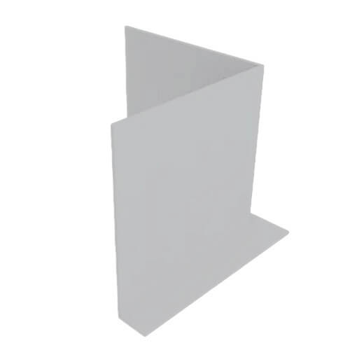 Aluminium Fascia L Profile Internal 90 Degree Corner - 175mm x 2mm White (9016 Matt)