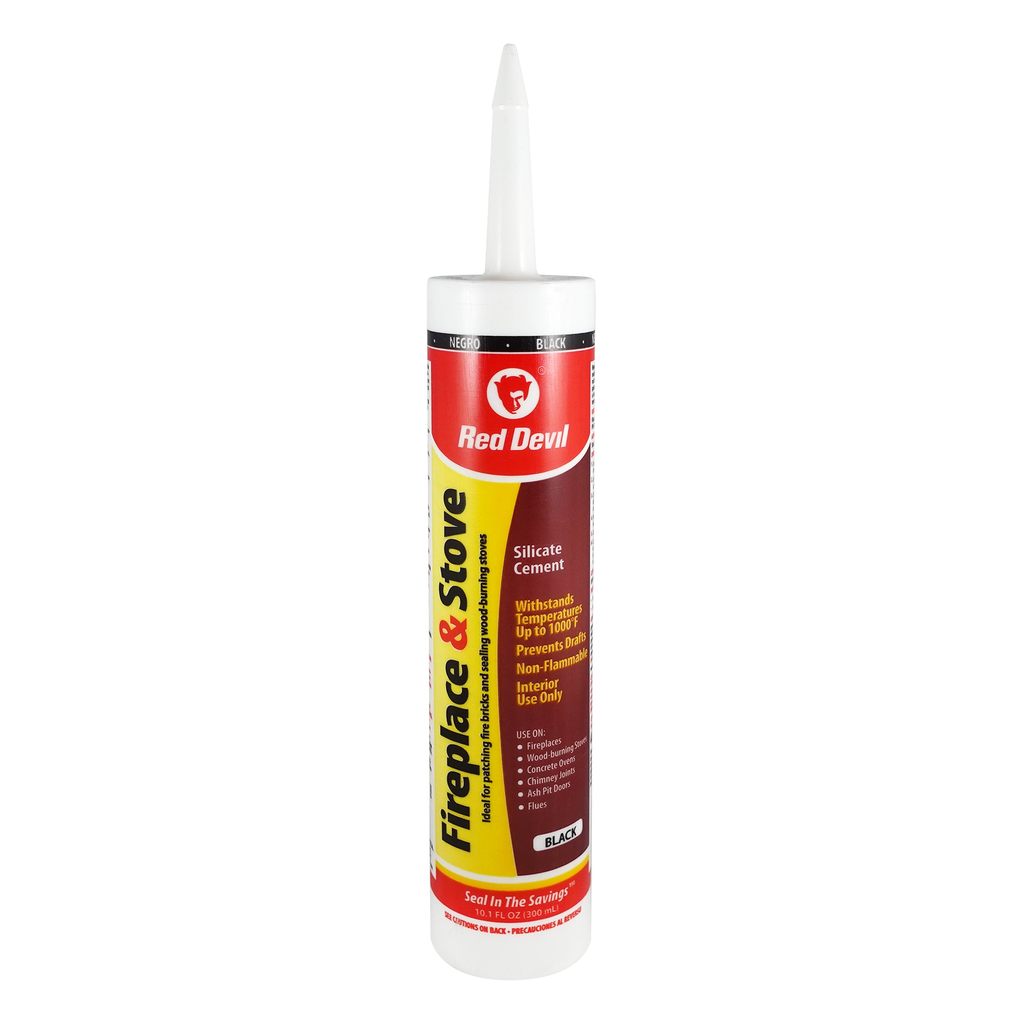 Red Devil Fireplace and Stove Repair Silicate Sealant - Black