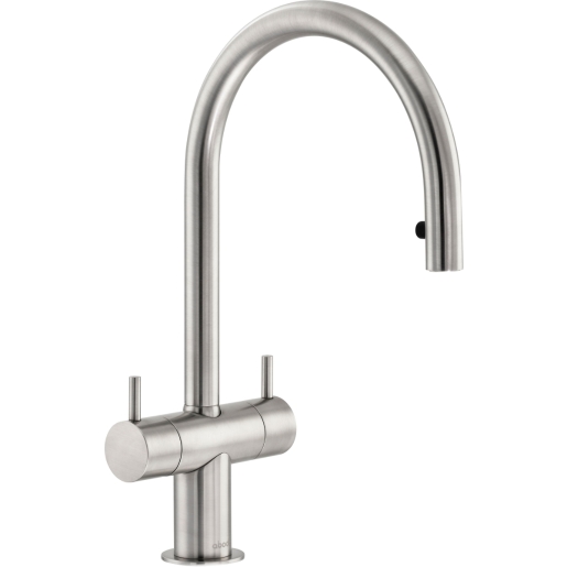 Abode Brushed Nickel Brass Hesta Dual Lever Pull Out Tap, 146x390x58mm