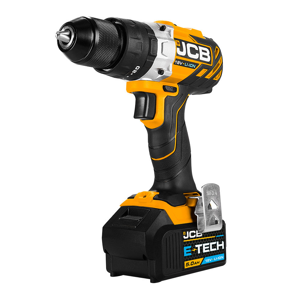 JCB 18V 65Nm Brushless, Variable Speed Combi Drill with 5.0Ah Li-ion Battery in L-Boxx 136 | JCB-18BLCD-5X