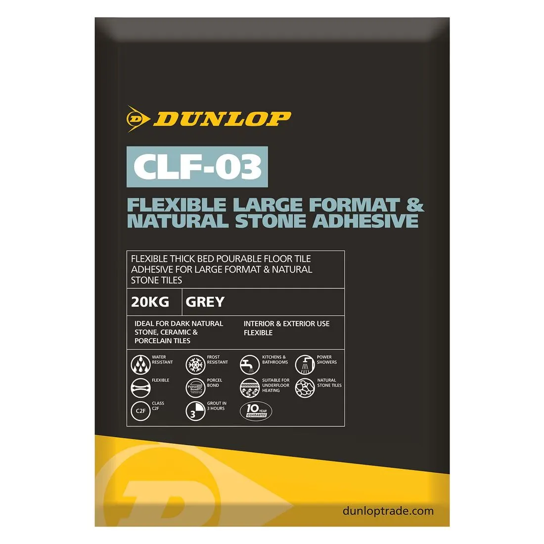 Dunlop Clf-03 Flexible L Formt Natural Stone Adhsive Gry 20Kg