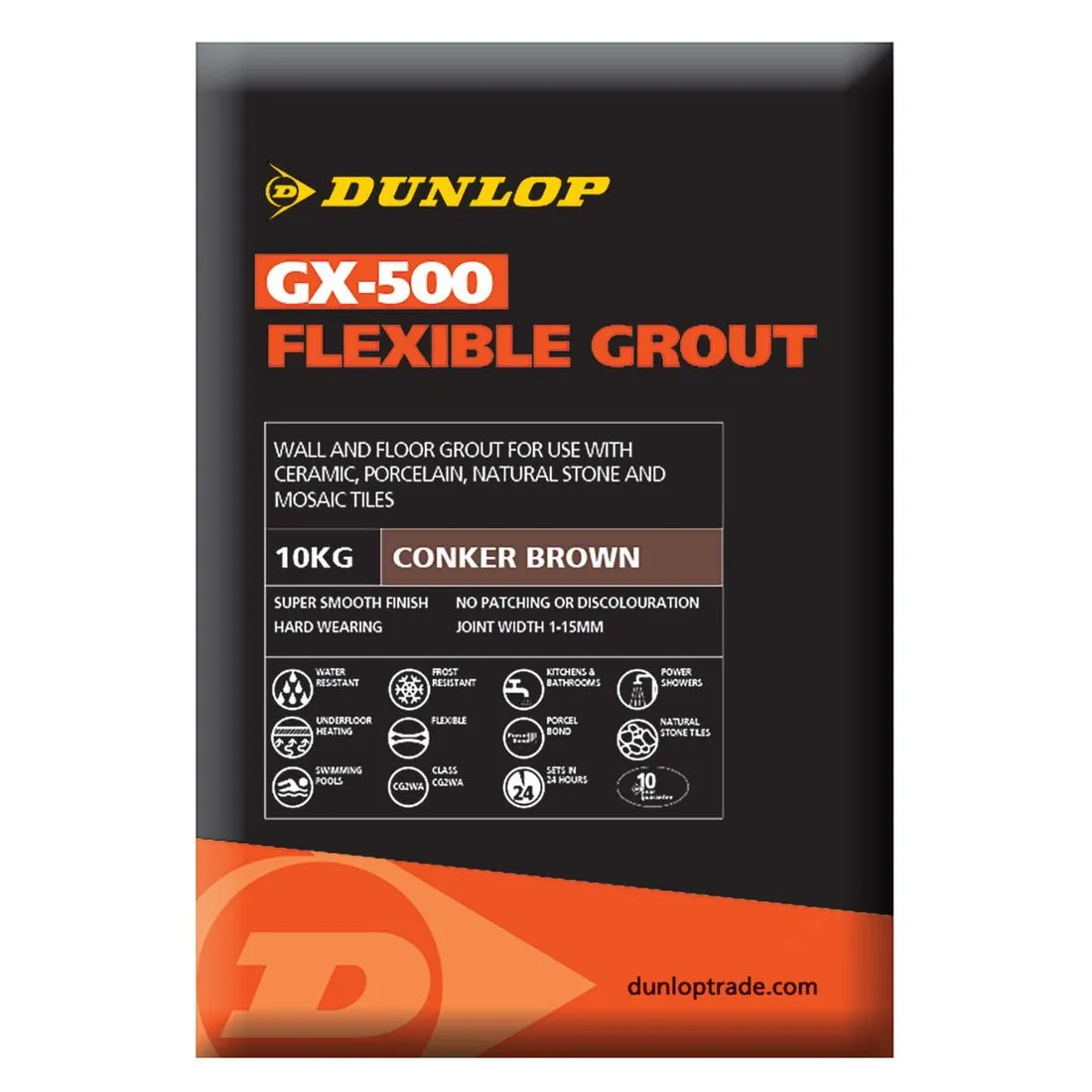 Dunlop Gx-500 Flexible Grout Conker Brown 10Kg