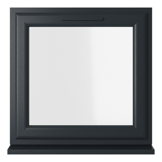 Crystal Double Glazed uPVC Grey/White Window Top Opening 610mm x 610mm Clear