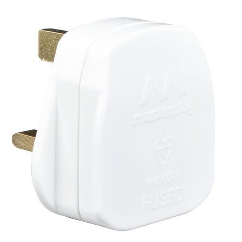 13A Plug 13A Fused White Mp PT13W-MS