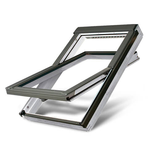 Acrylic Coated Centre Pivot Roof Window - 1140mm x 1400mm Triple Glazed White