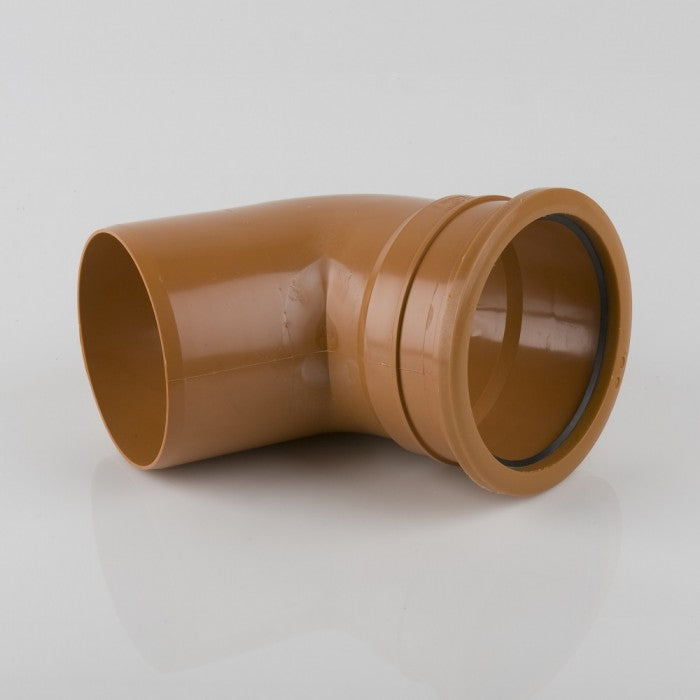 160mm Brett Martin Single Socket 67.5° Bend Underground Drainage Pipe Fitting | B7051
