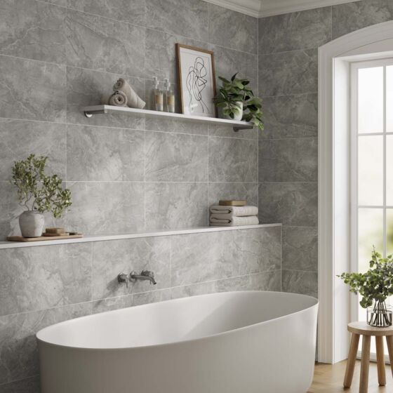 Hugo Grey Matt Ceramic Wall Tile 30x60cm