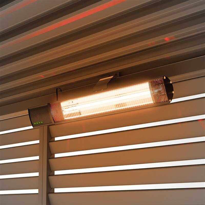 NOVA Hestia 2kW Infrared Electric Pergola Heater | Weatherproof Outdoor Patio Heater