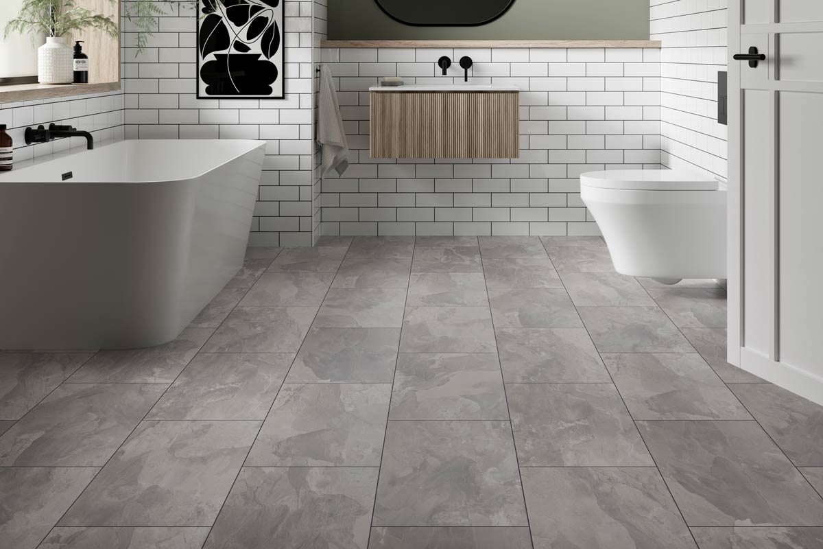 Aqualock 8mm Laminate Tile Silver Steel