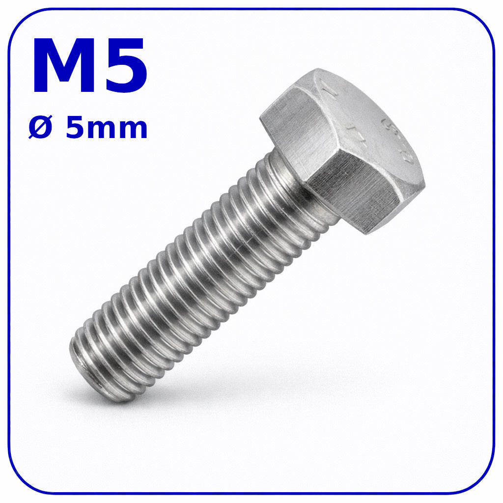 M5 HEX HEAD SETSCREWS FULLY THREADED DIN 933