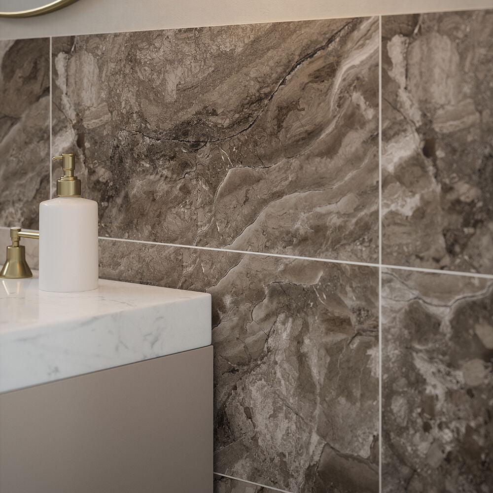 Kore Slate Grey Glazed Porcelain Wall & Floor Tile 30x60cm
