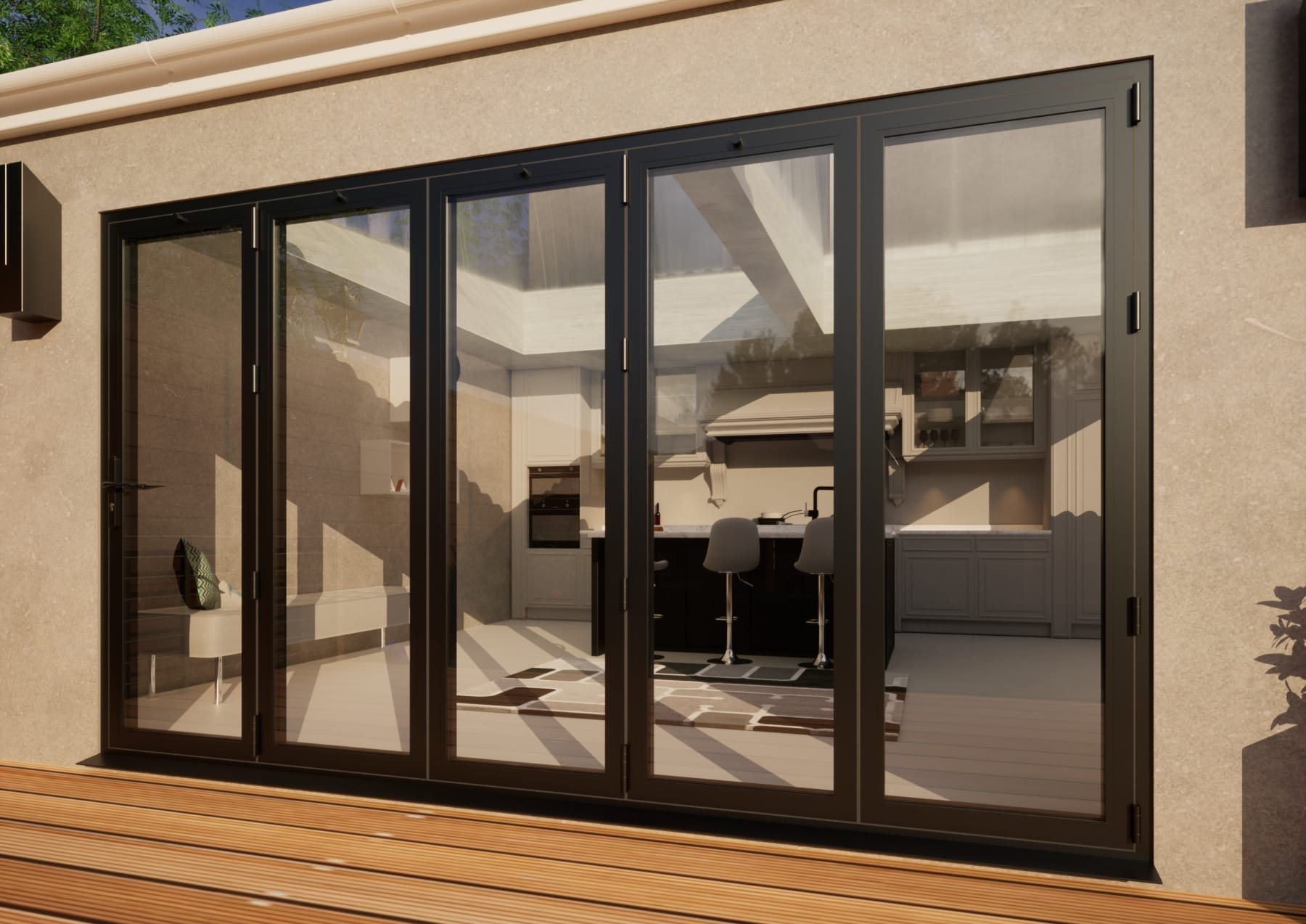 Aluminium Bifold Door - 3600mm Anthracite Grey - 5 Right
